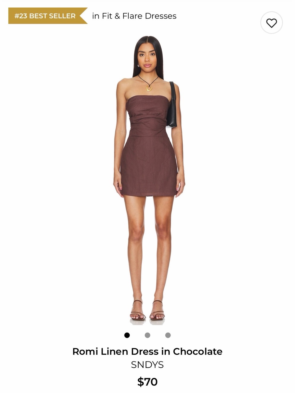 Strapless Mini Dress in Chocolate Brown